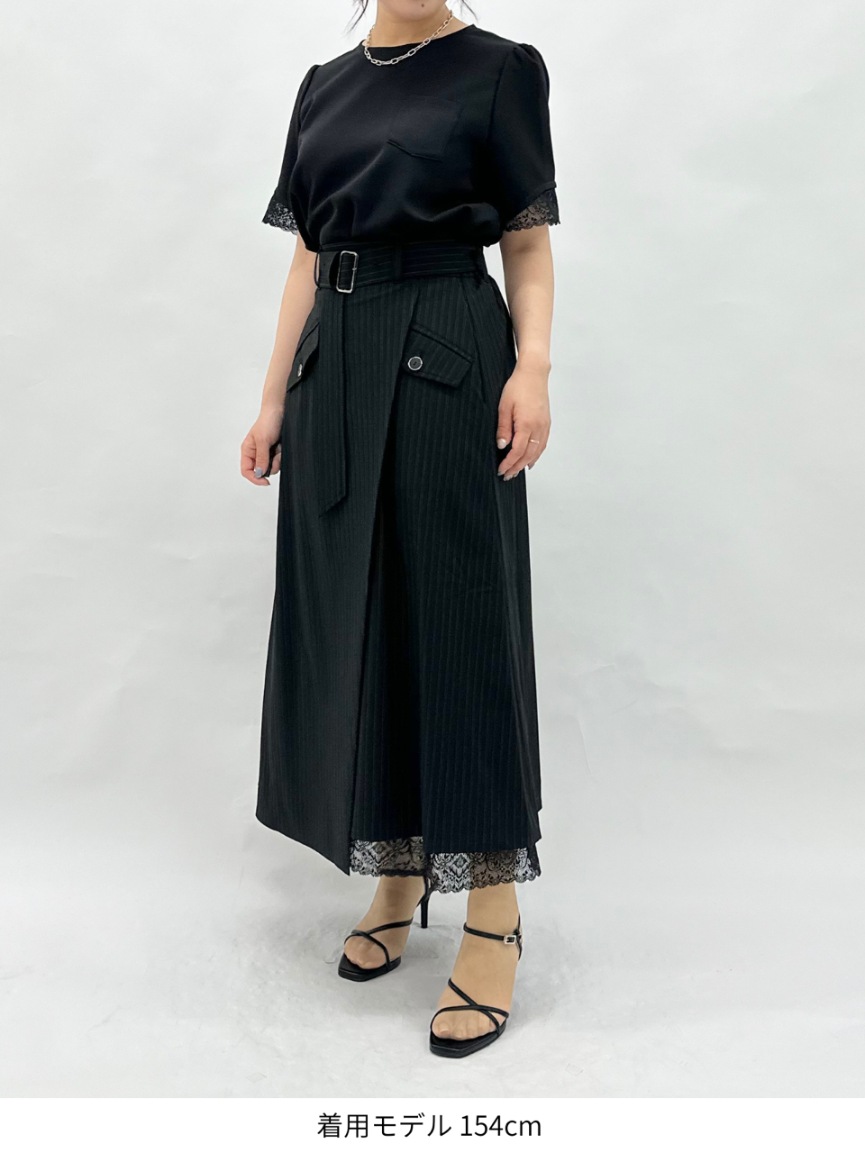 【サンプル】stripe asymmetry skirt