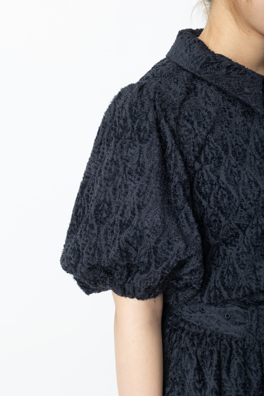 shibafu jacquard polo shirt / navy