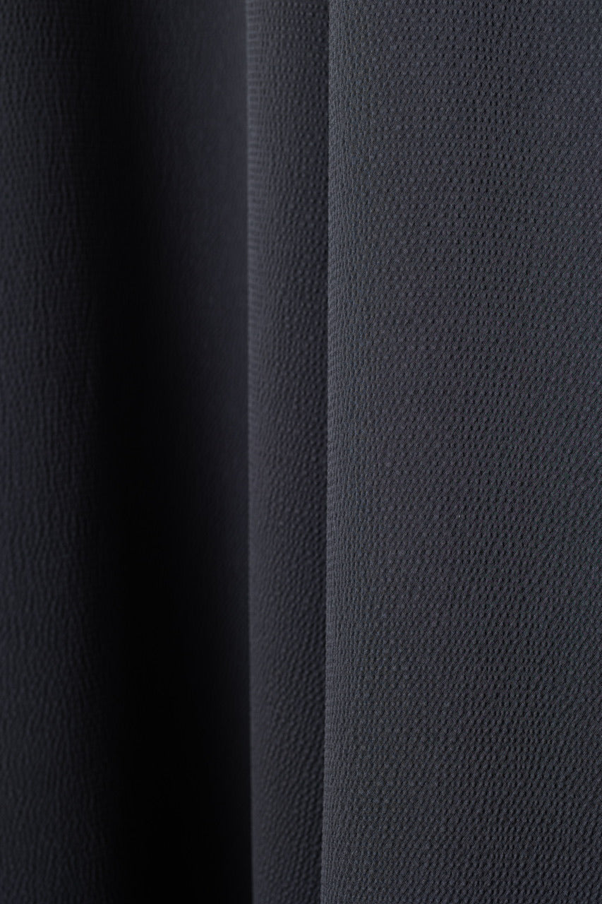 waist belt puff sleeve dress / black