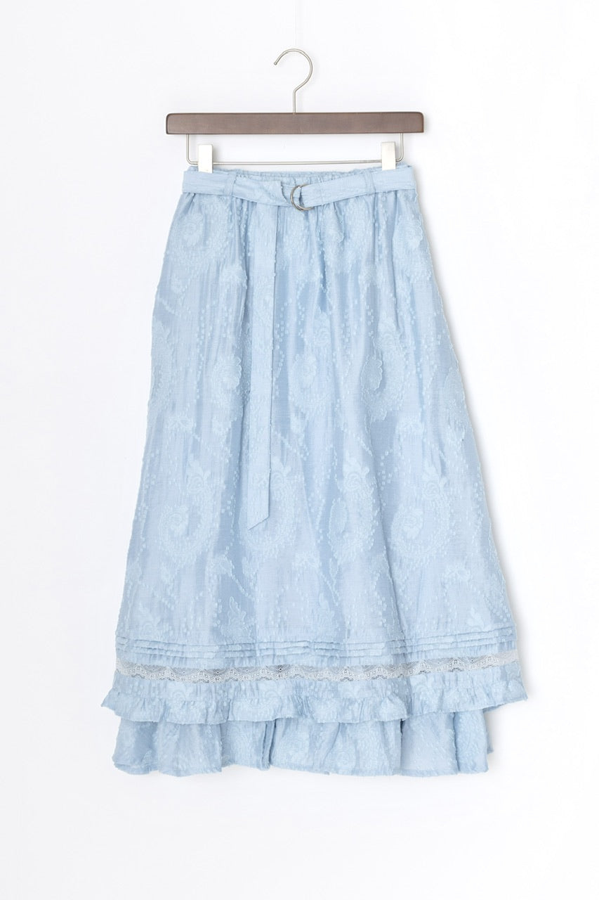 frill tiered skirt / powder blue