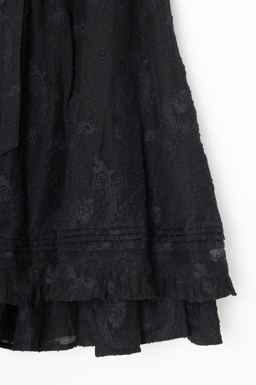 frill tiered skirt / black