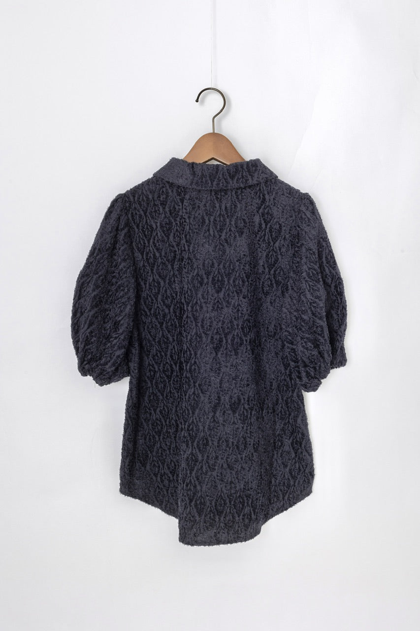 shibafu jacquard polo shirt / navy