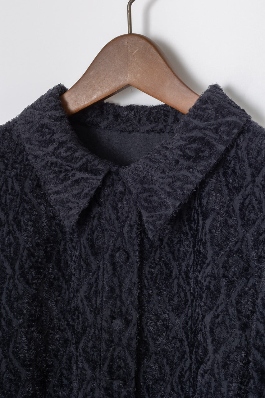shibafu jacquard polo shirt / navy
