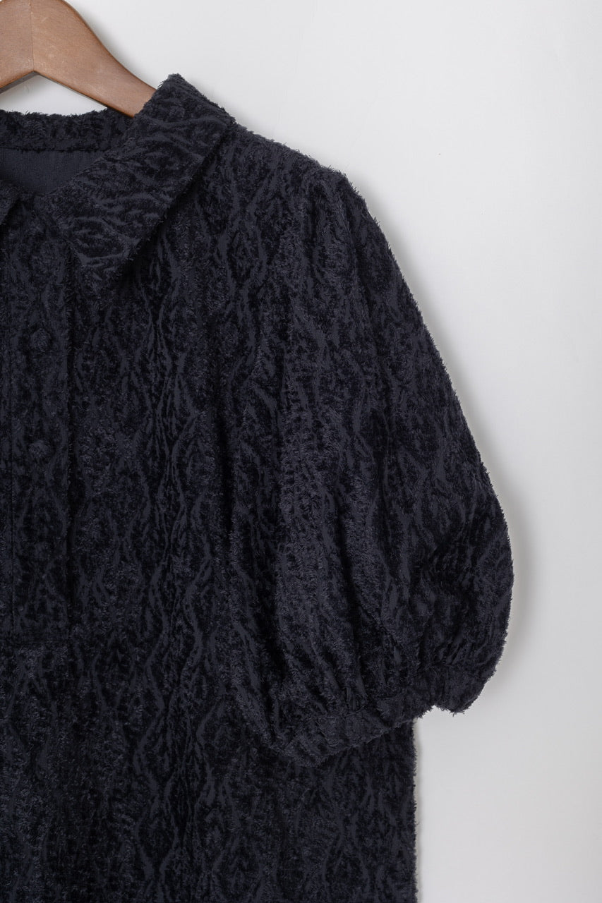 shibafu jacquard polo shirt / navy