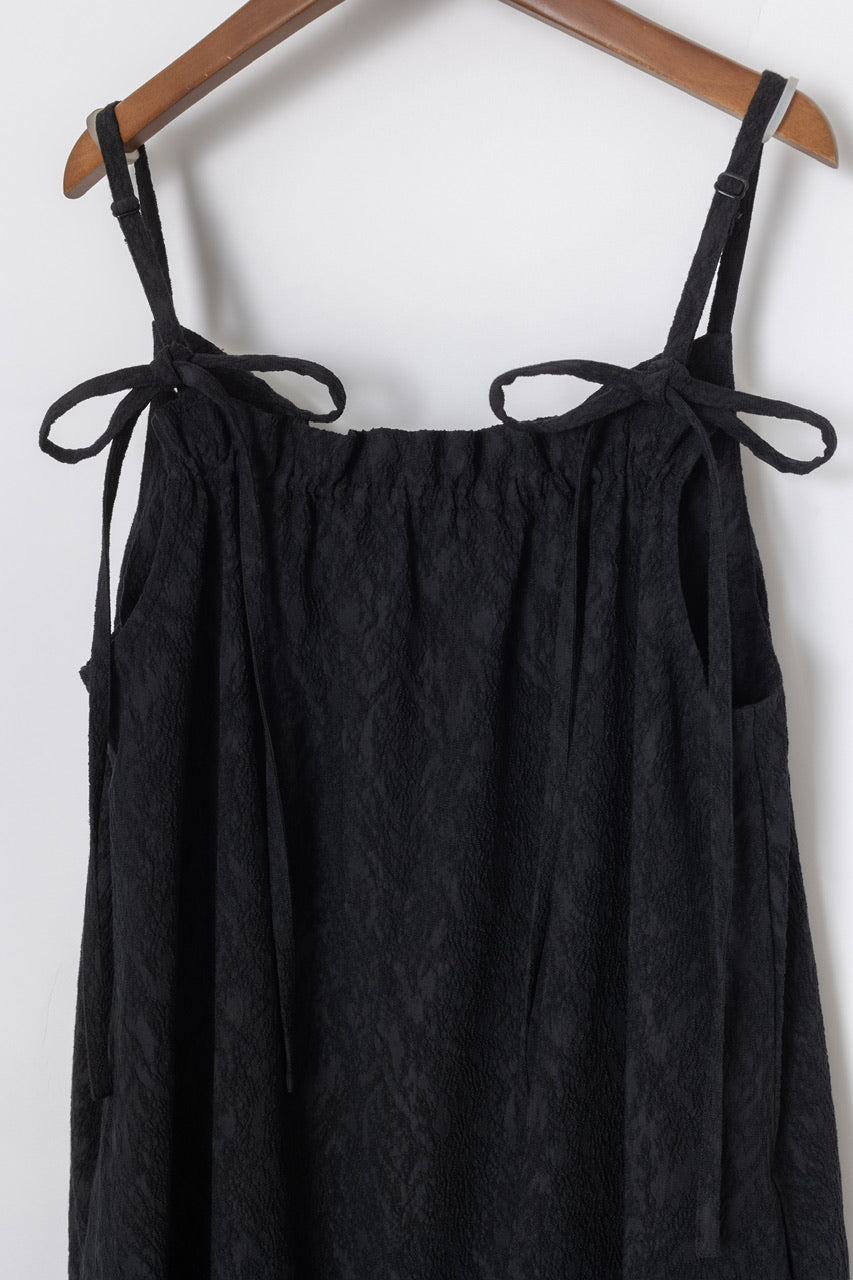 jacquard camisole dress / black