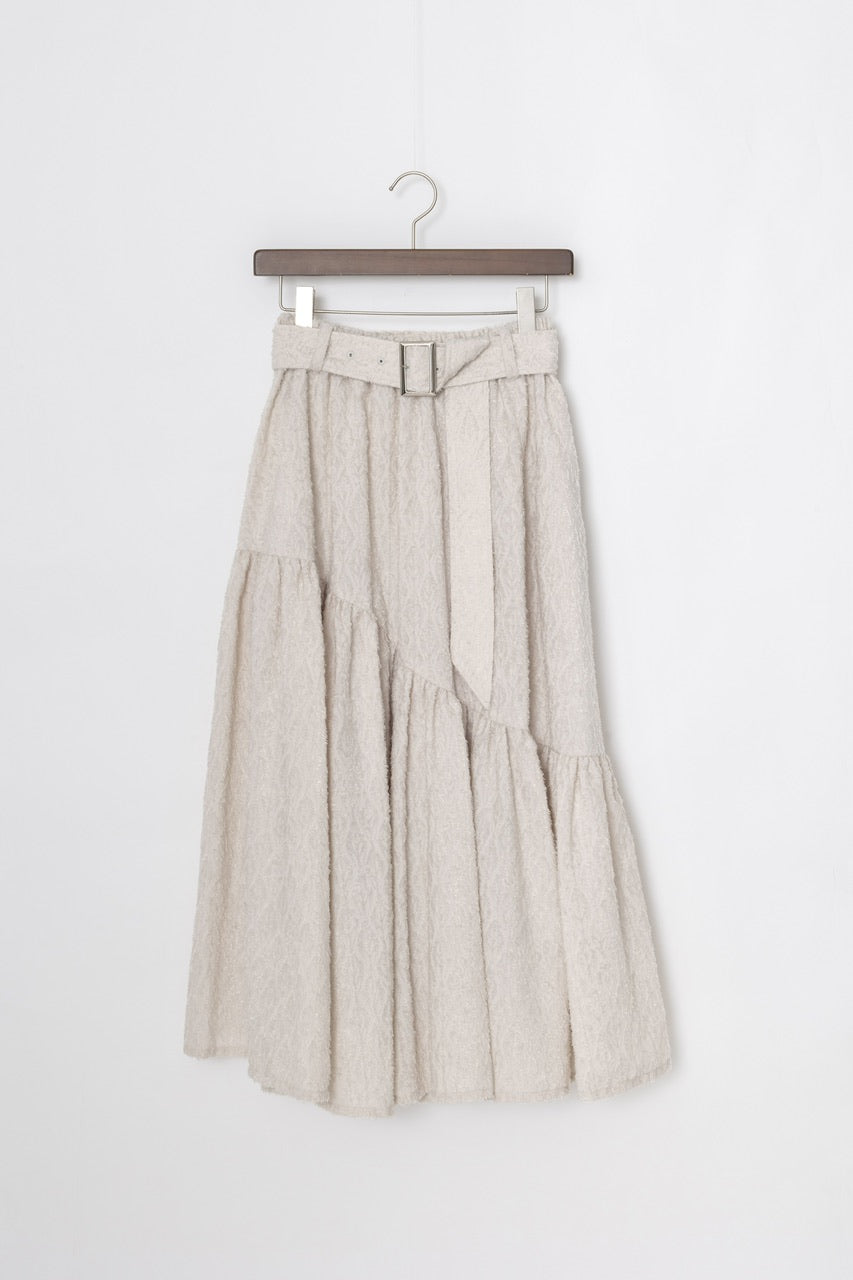〈Mila〉shibafu jacquard gathered skirt / ecru