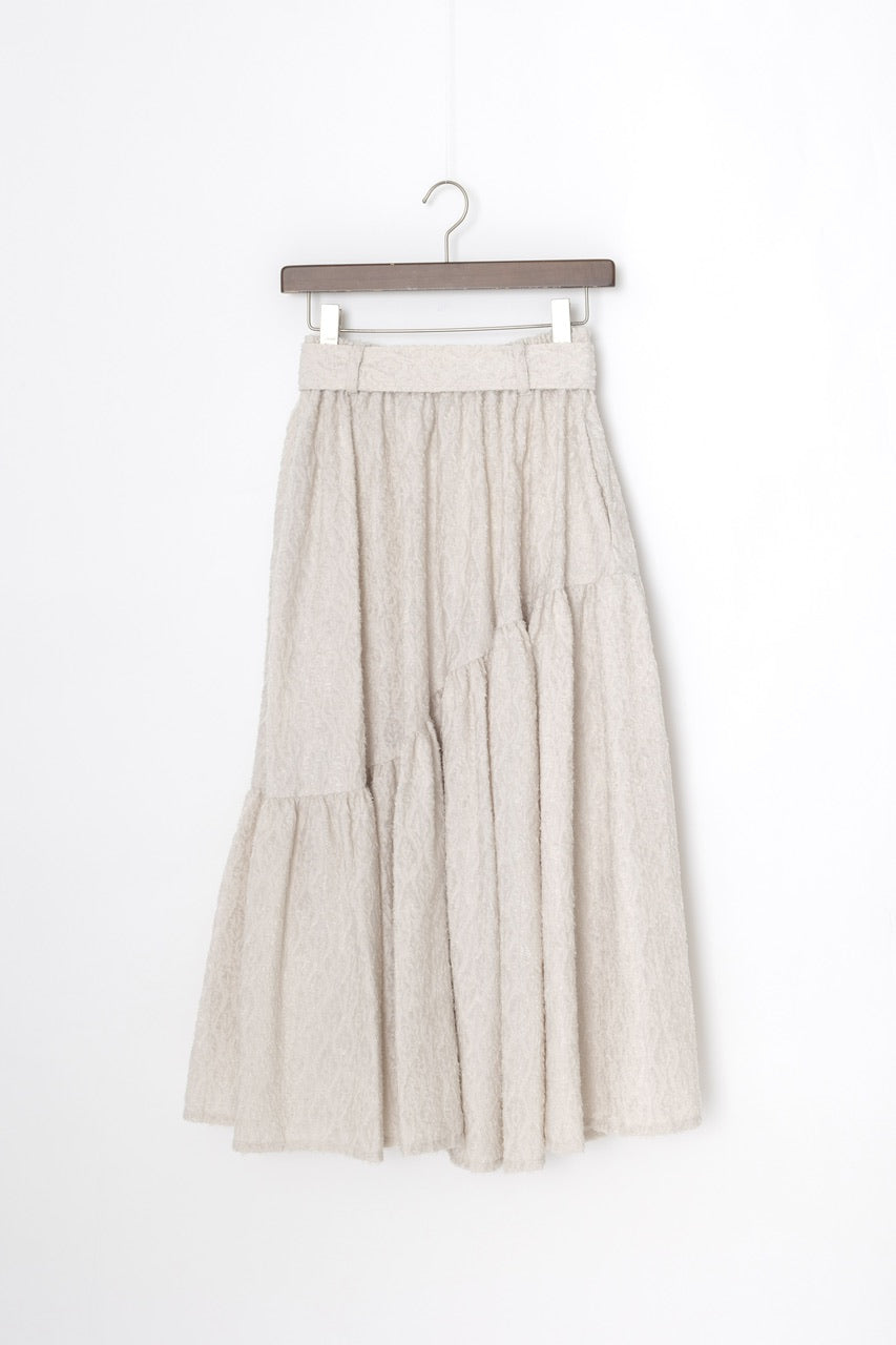 〈Mila〉shibafu jacquard gathered skirt / ecru