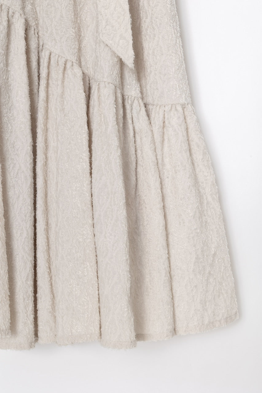 〈Mila〉shibafu jacquard gathered skirt / ecru