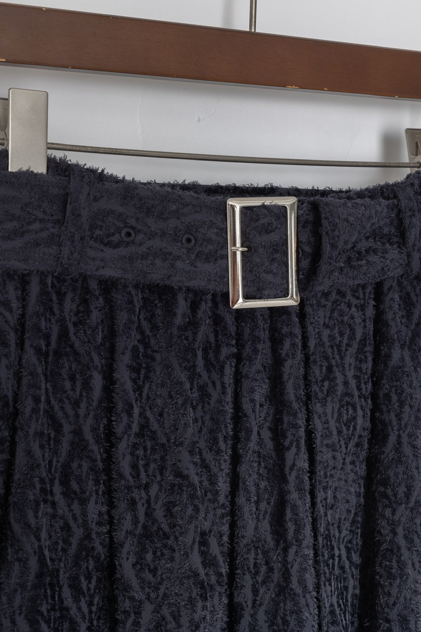 〈Mila〉shibafu jacquard gathered skirt / navy