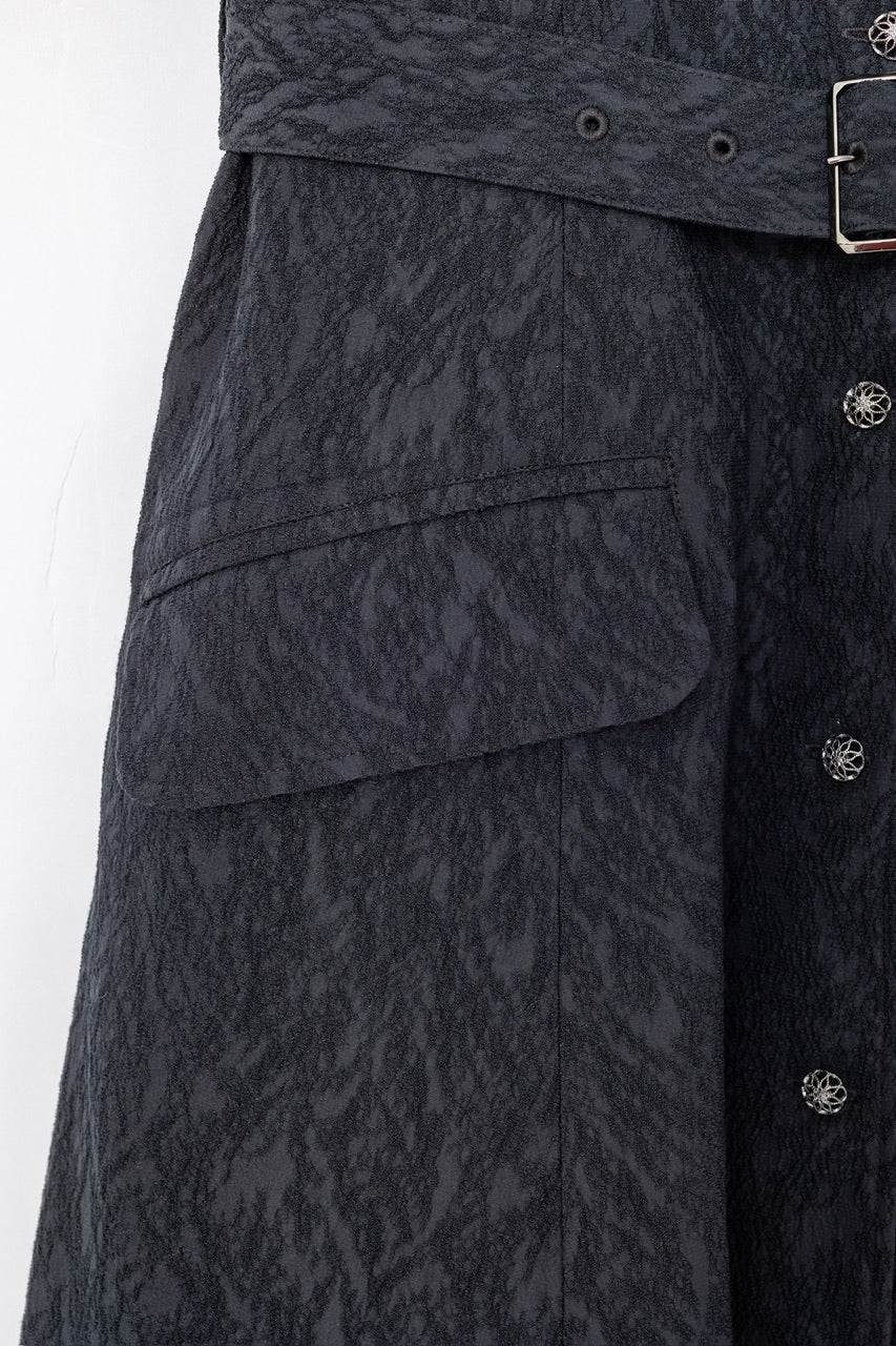 jacquard gilet dress / black