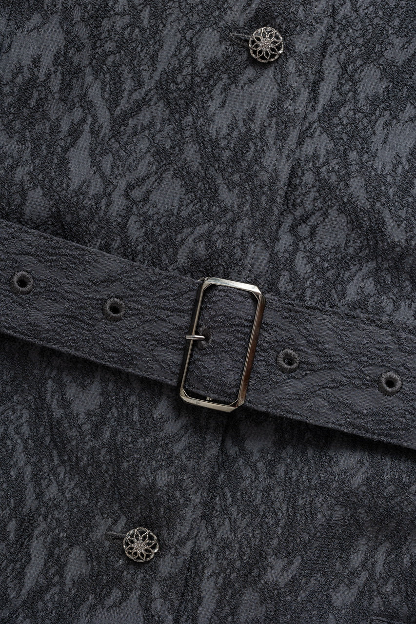 jacquard gilet dress / black