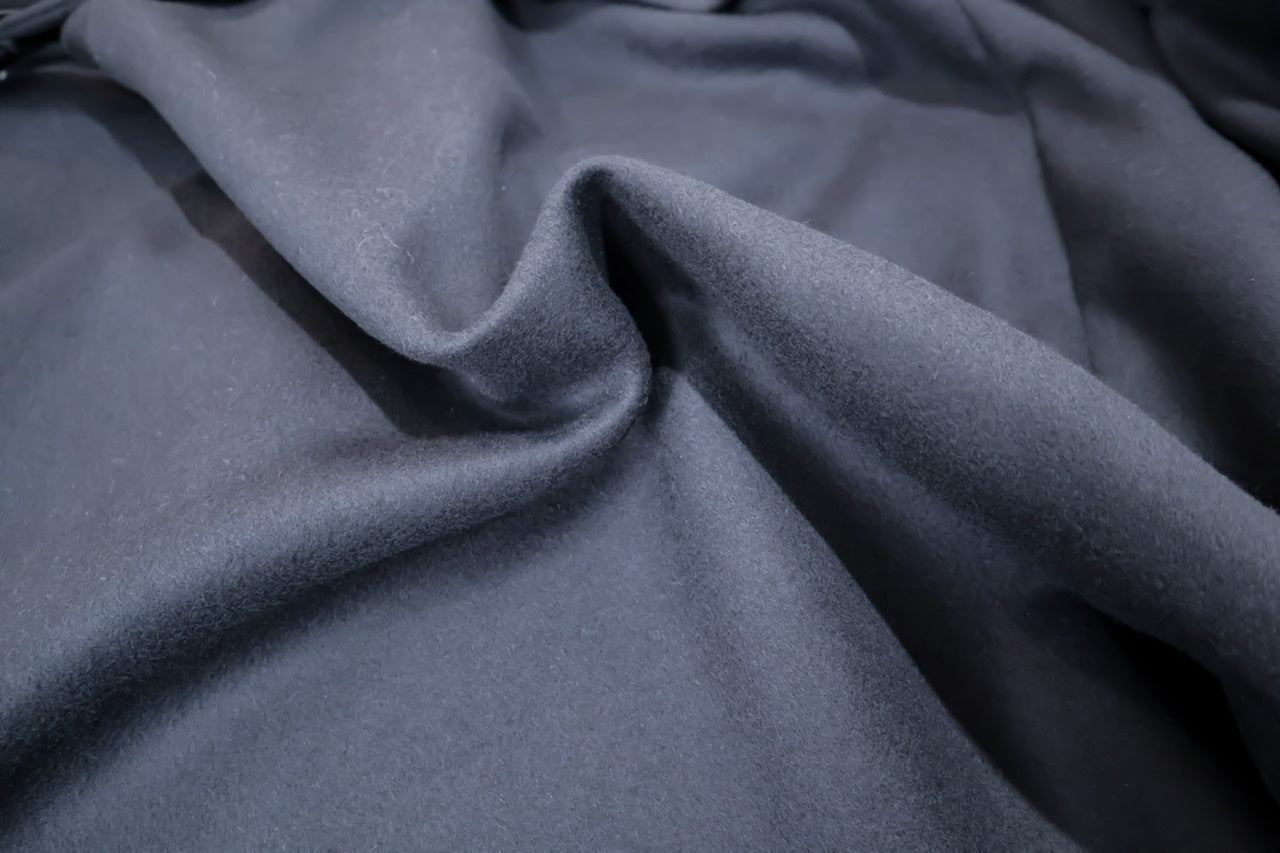 melton poncho coat / navy
