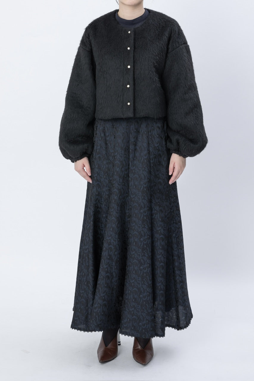 short shaggy jacket / black