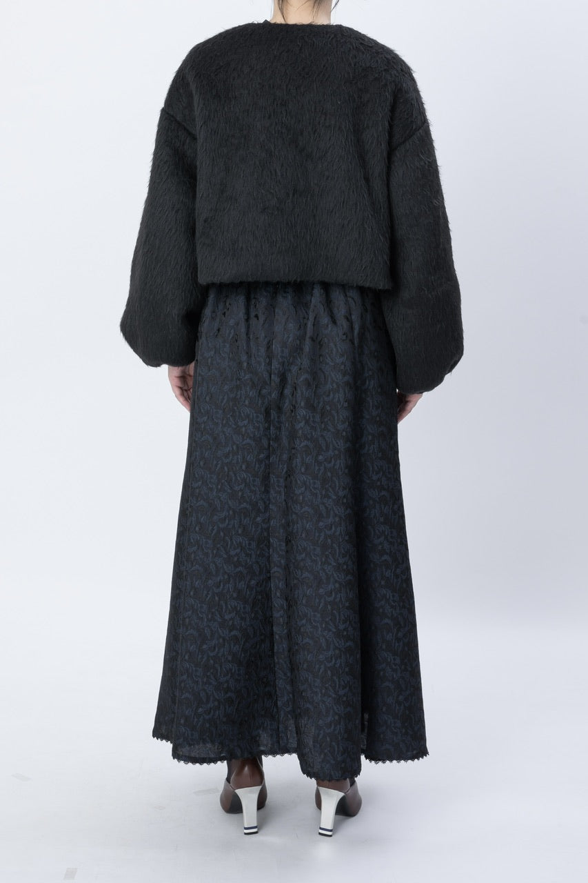 short shaggy jacket / black