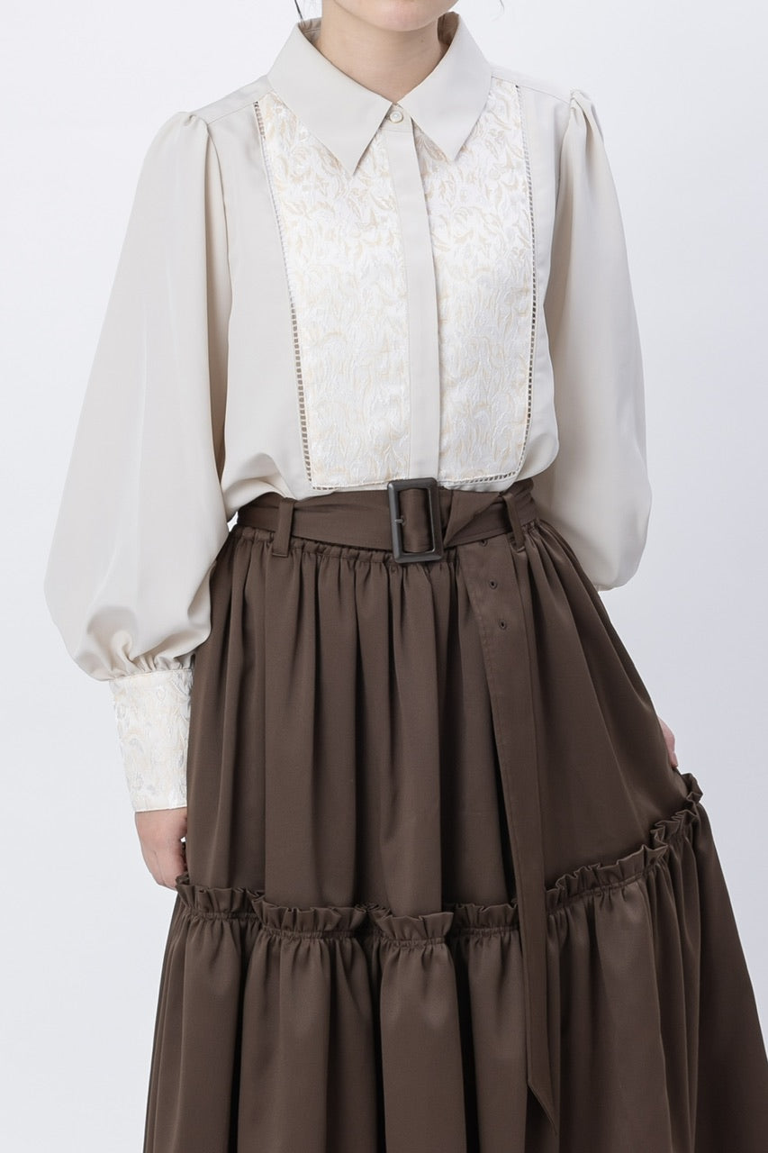 botanical jacquard blouse