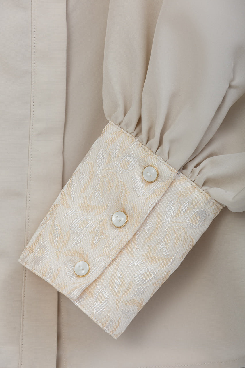 botanical jacquard blouse