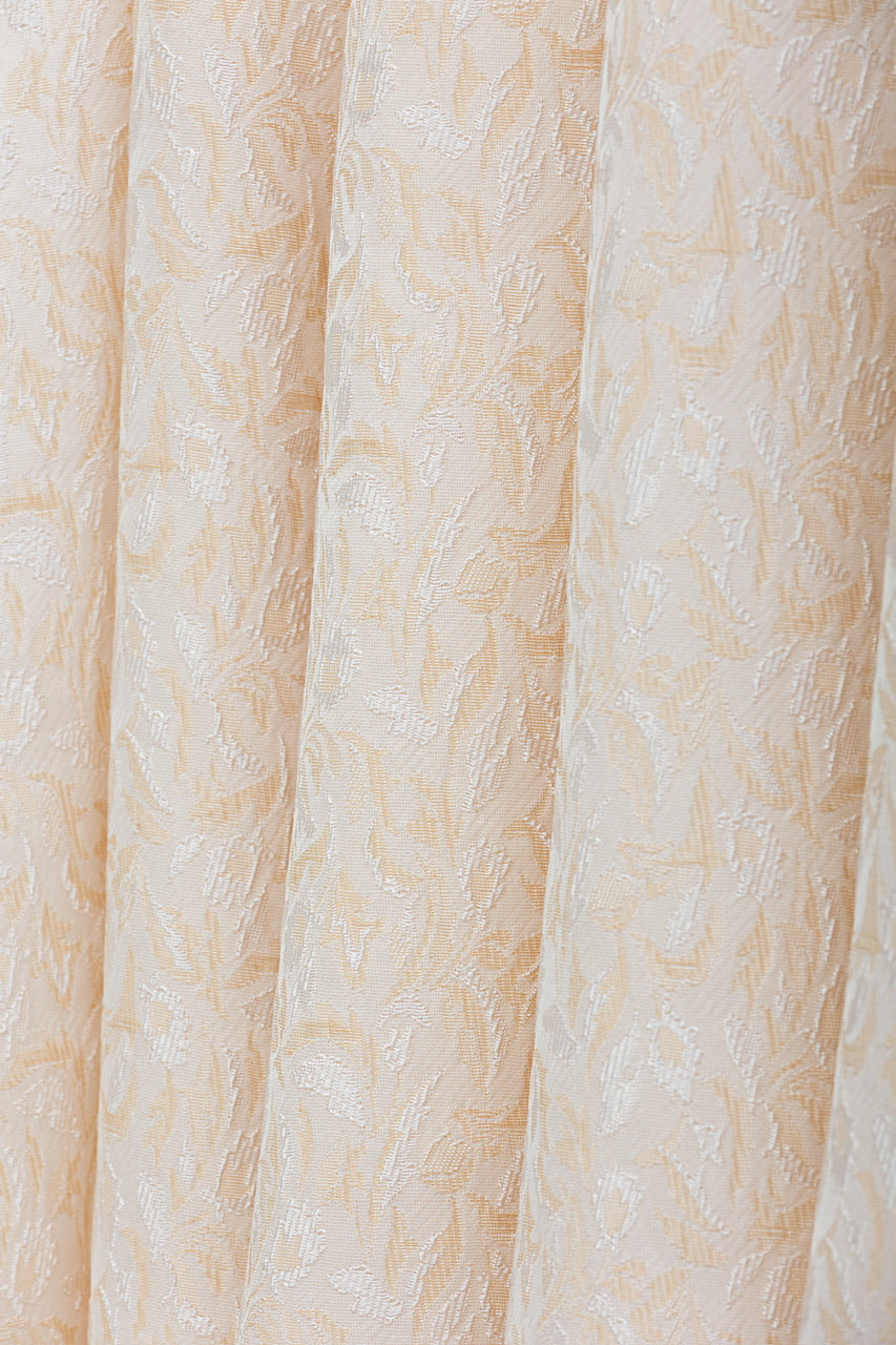 botanical jacquard semi-mermaid skirt / beige