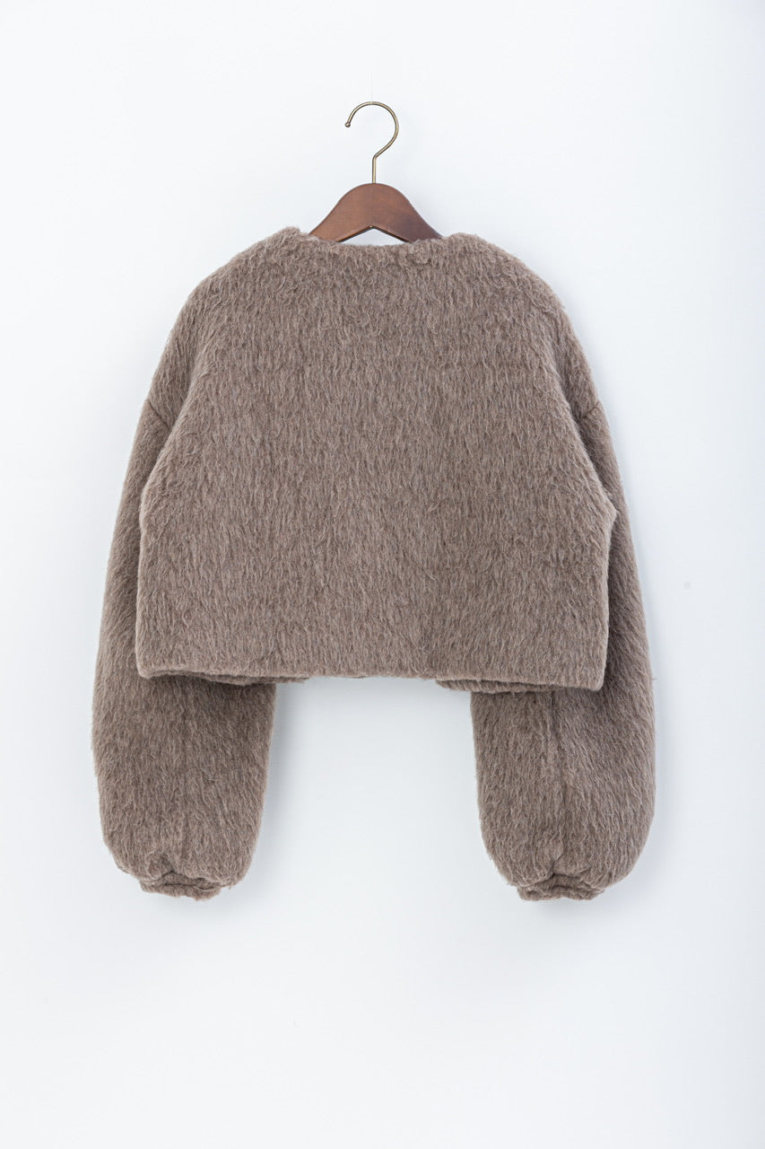 short shaggy jacket / mocha