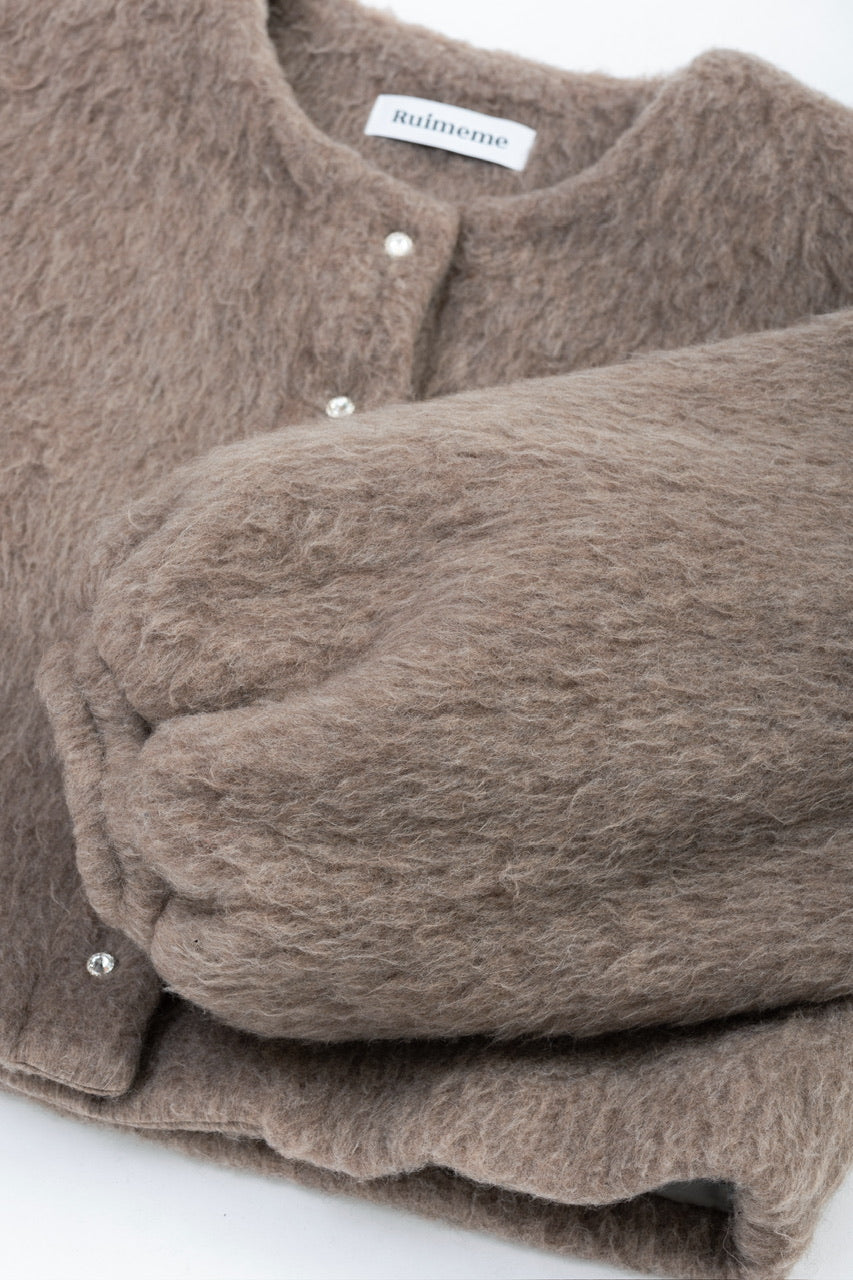 short shaggy jacket / mocha