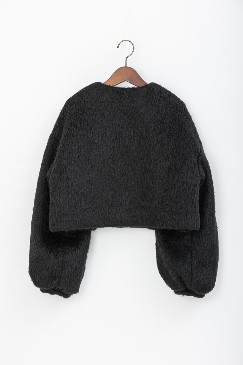 short shaggy jacket / black
