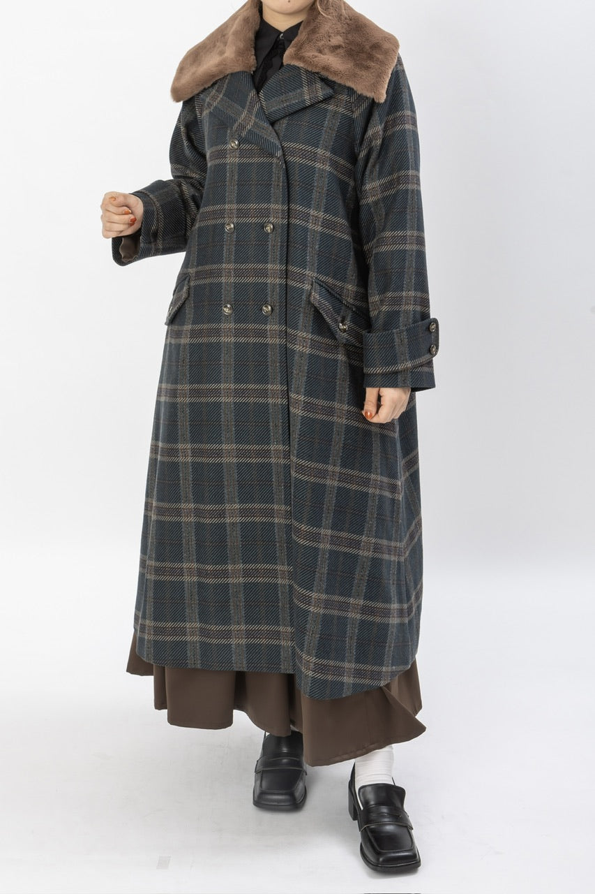 double breasted big collar coat