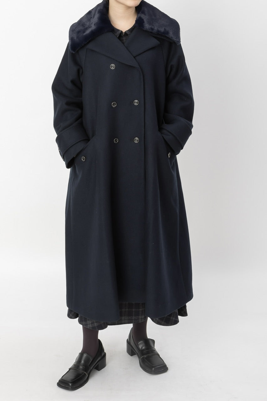 double breasted big collar coat