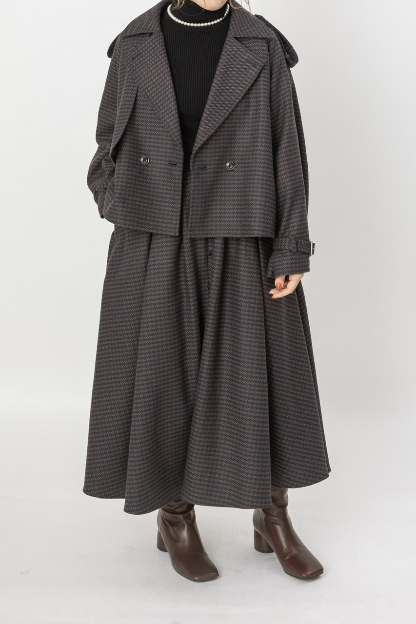 front button tuck skirt / navy