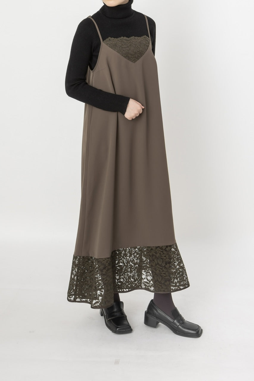 camisole dress / brown