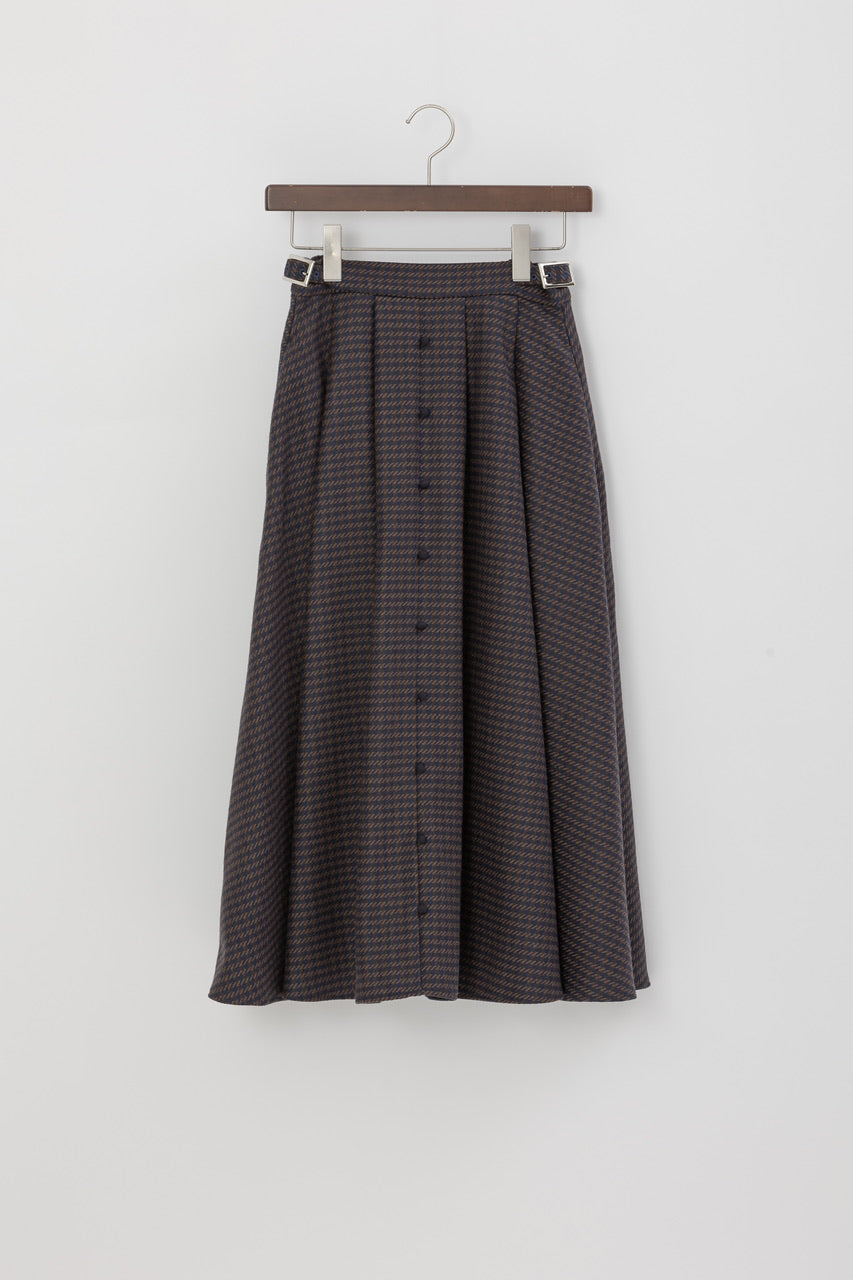 front button tuck skirt / navy