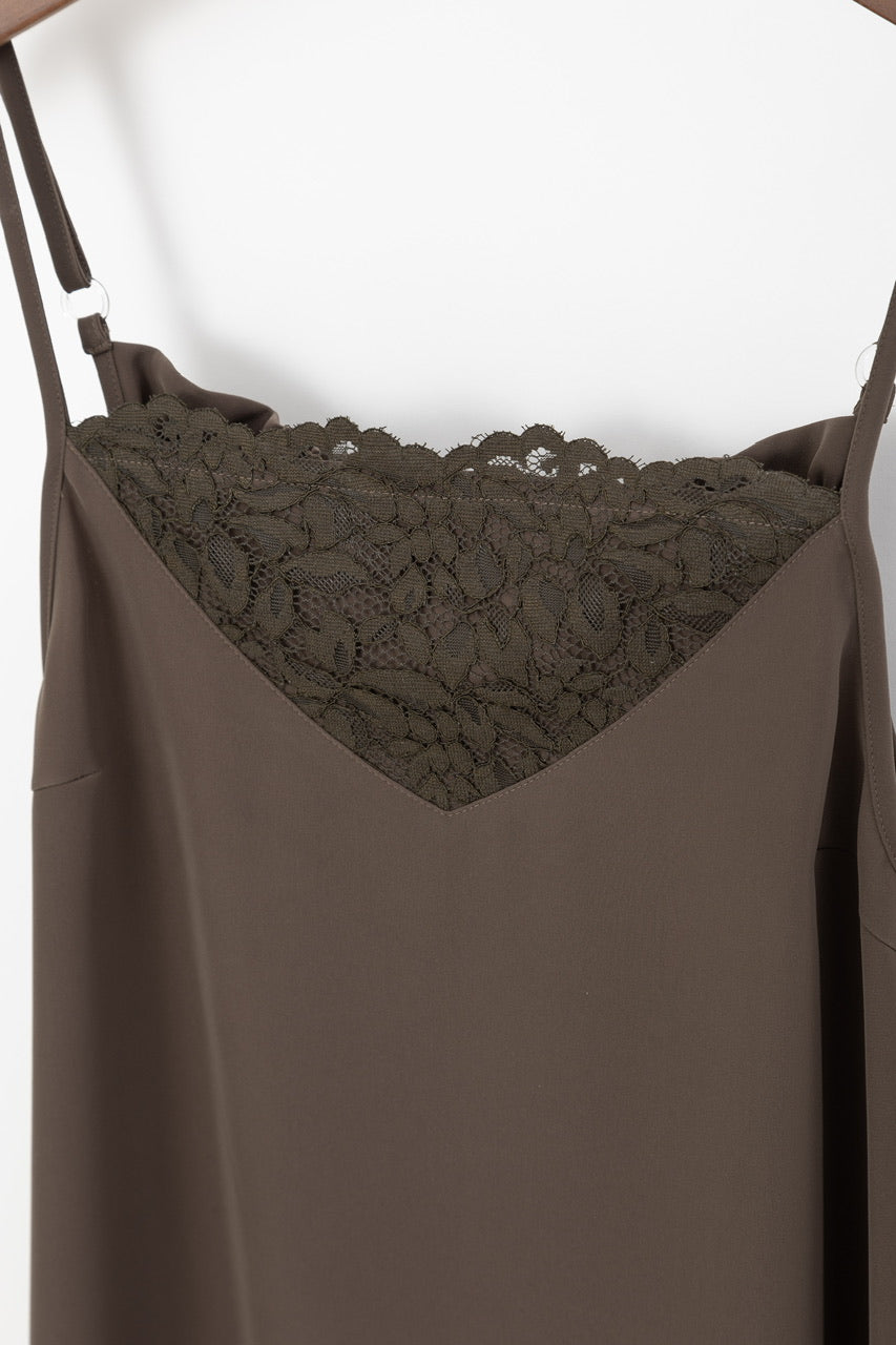 camisole dress / brown