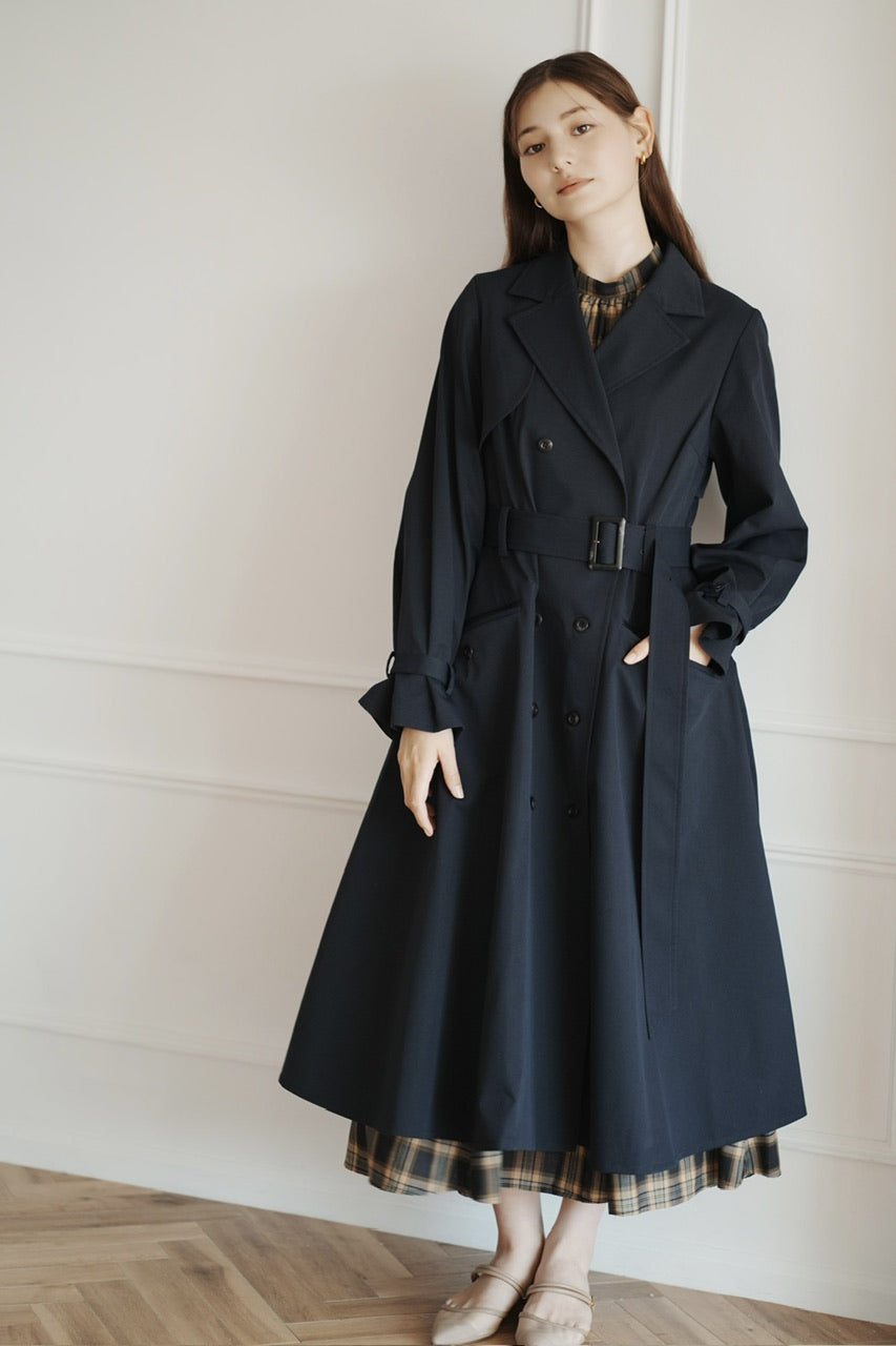 dress trench coat / navy