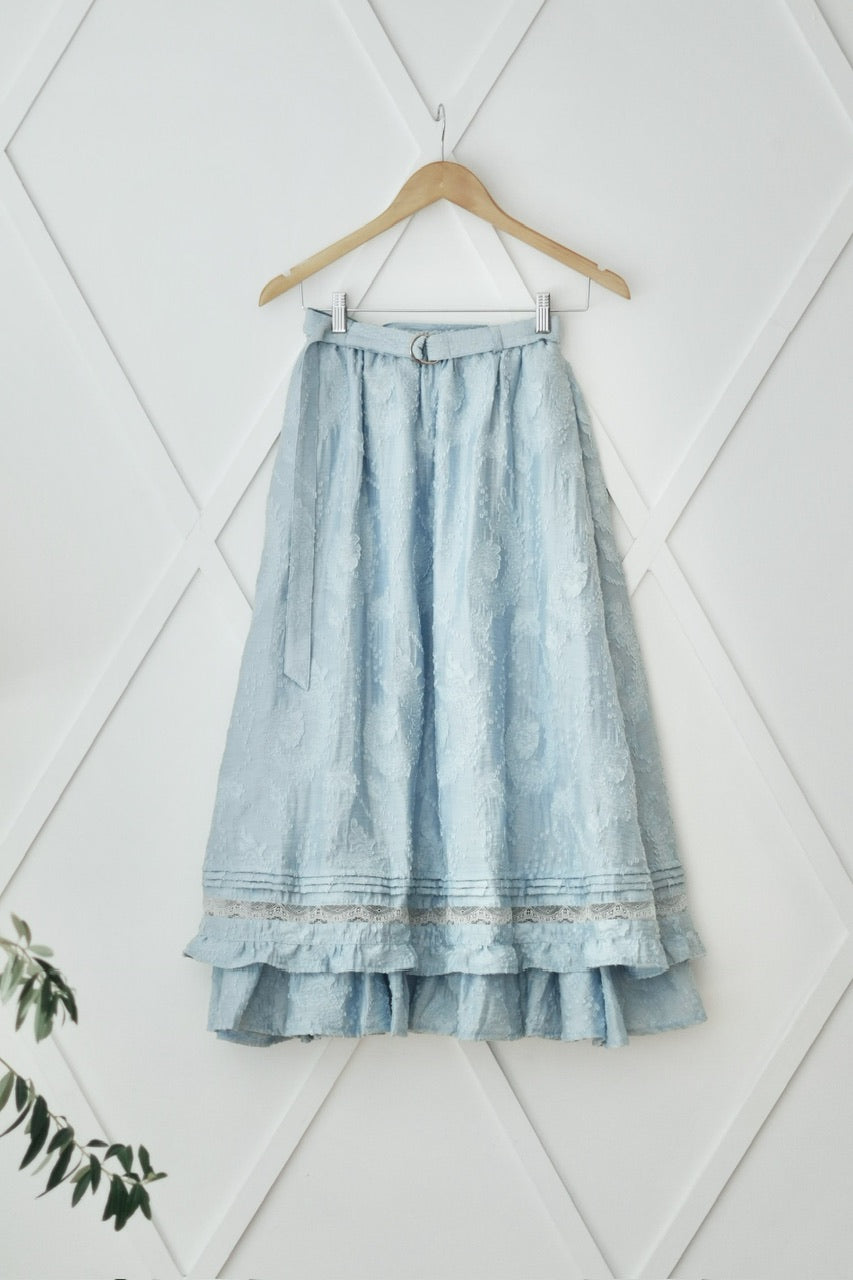 frill tiered skirt / powder blue