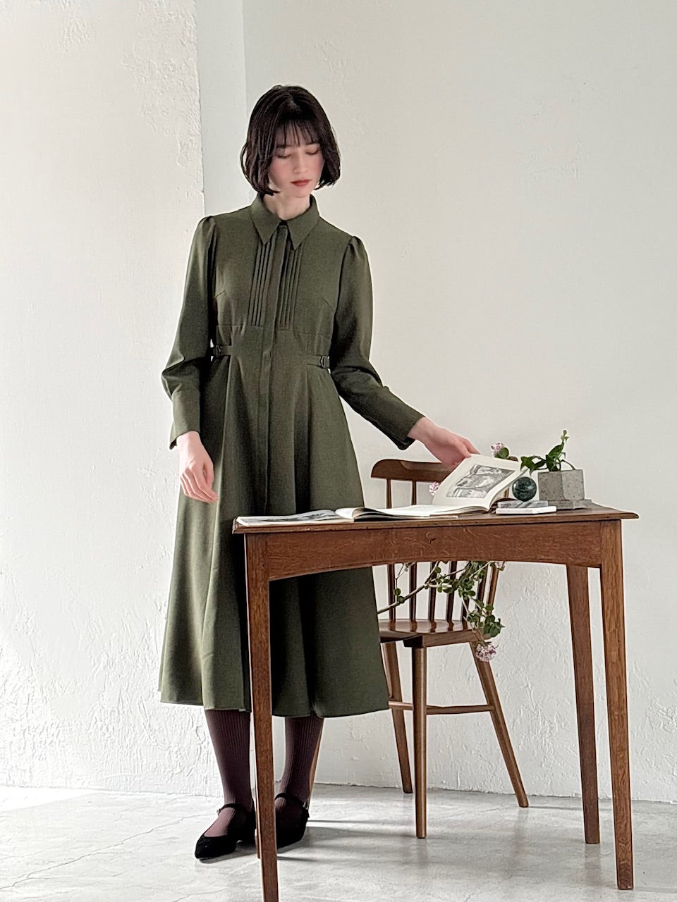 【予約商品】Cecile dress / olive