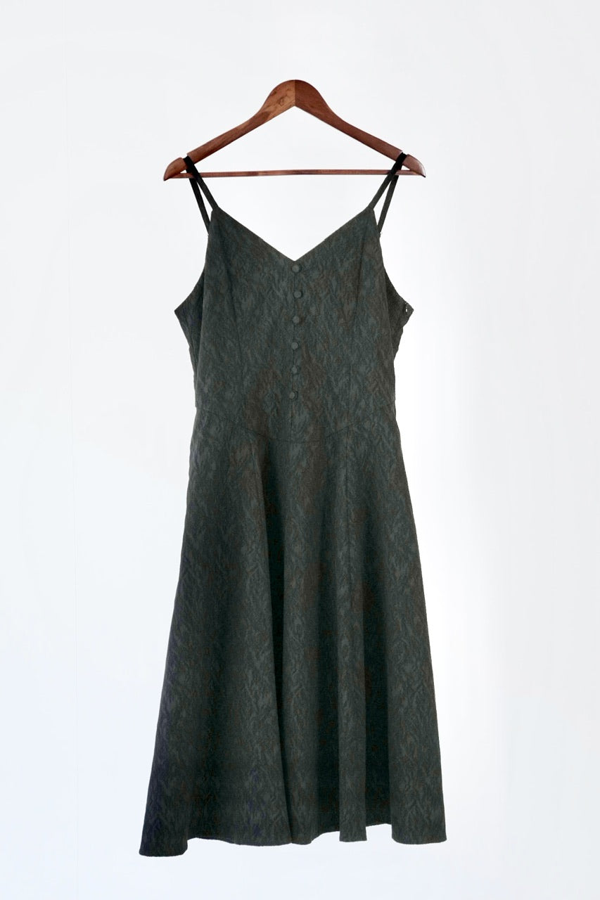basque waist jacquard camisole dress