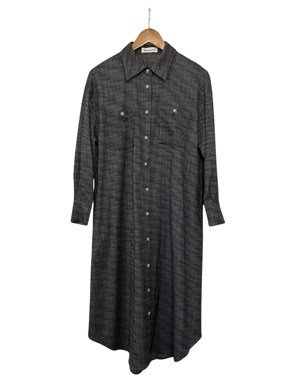 【予約商品】tweed shirt dress / black