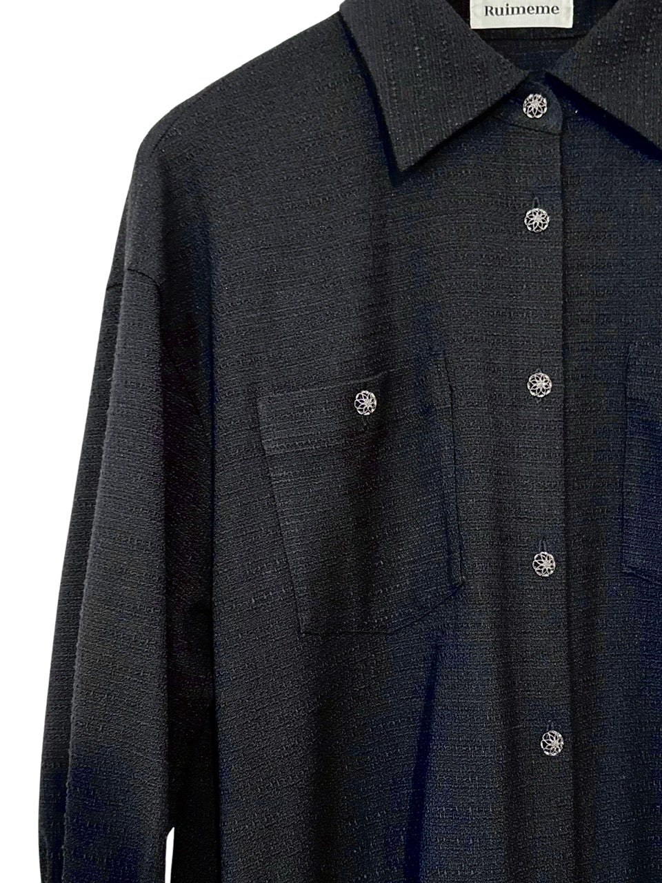 【予約商品】tweed shirt dress / navy