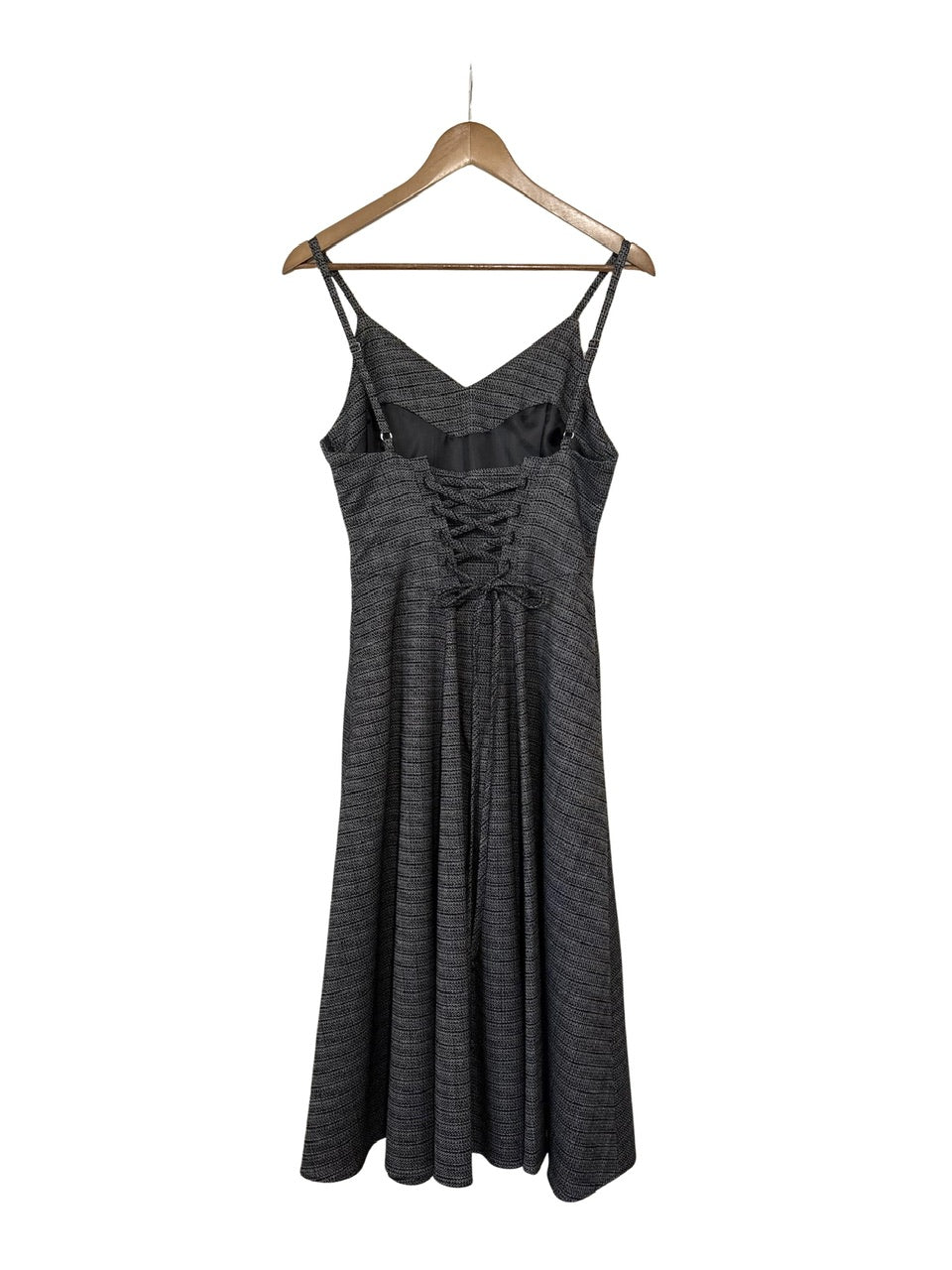 【予約商品】basque waist tweed camisole dress / black