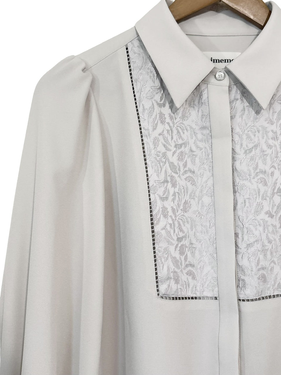 【予約商品】botanical jacquard blouse / ice gray