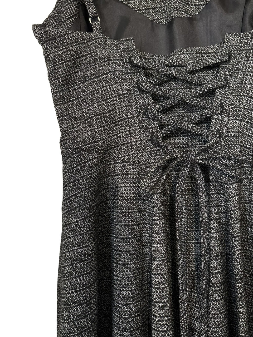 【予約商品】basque waist tweed camisole dress / black