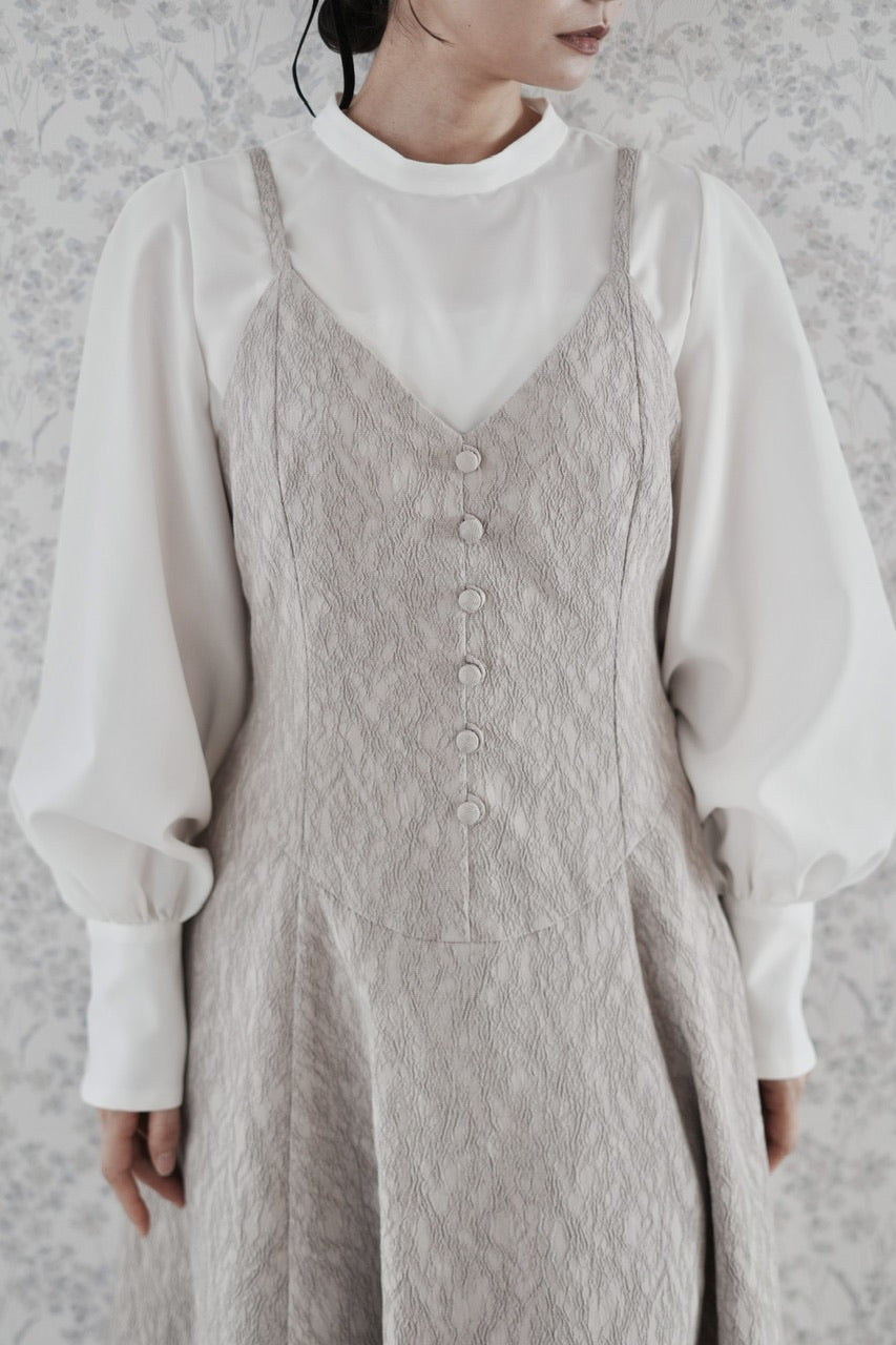 falling collar high neck blouse