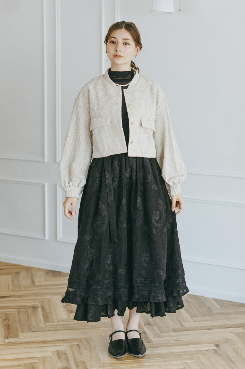 frill tiered skirt / black