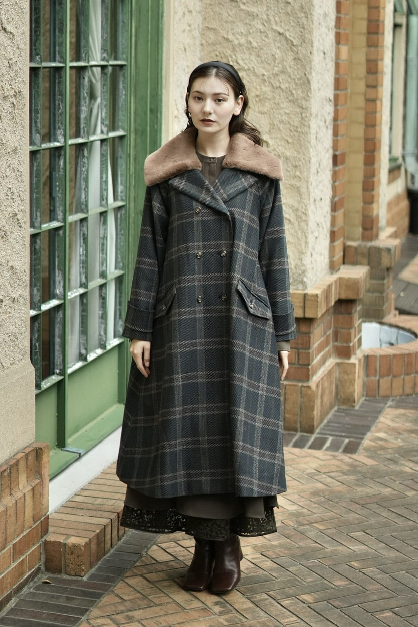 double breasted big collar coat