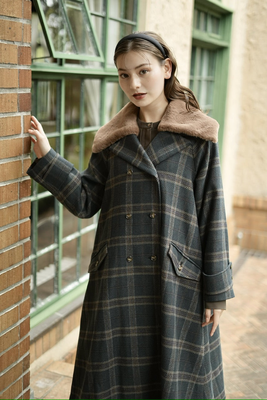 double breasted big collar coat