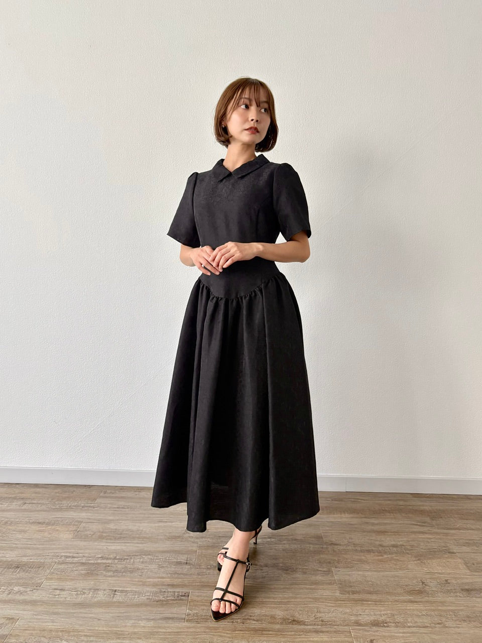 Annabelle dress〈flower〉 / black