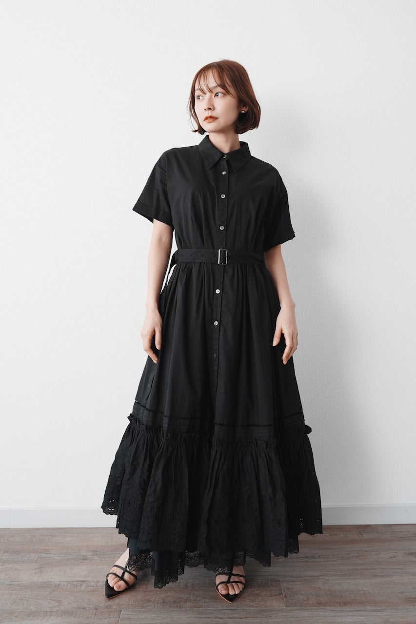 Giselle embroidery dress / black