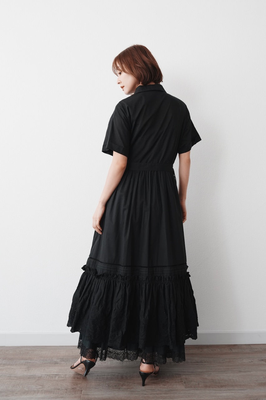 Giselle embroidery dress / black