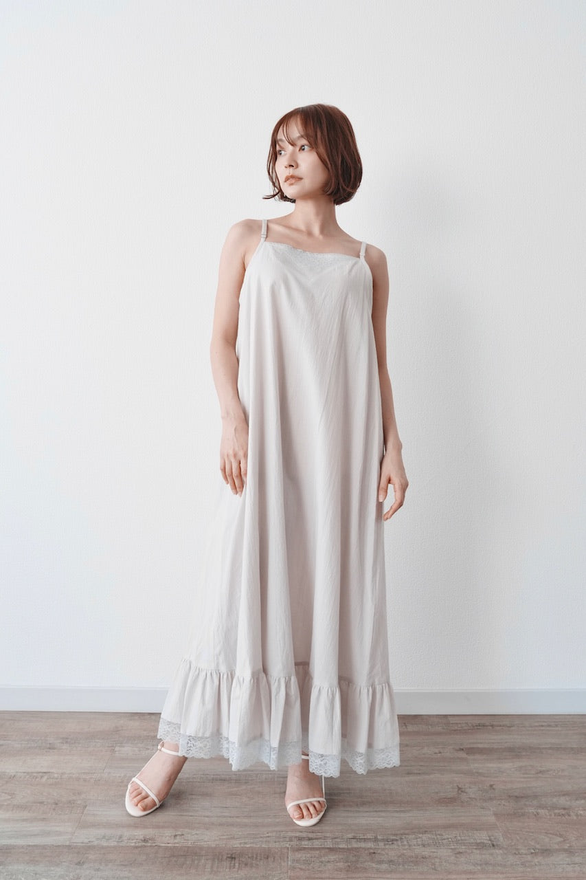 camisole frill dress / ice gray
