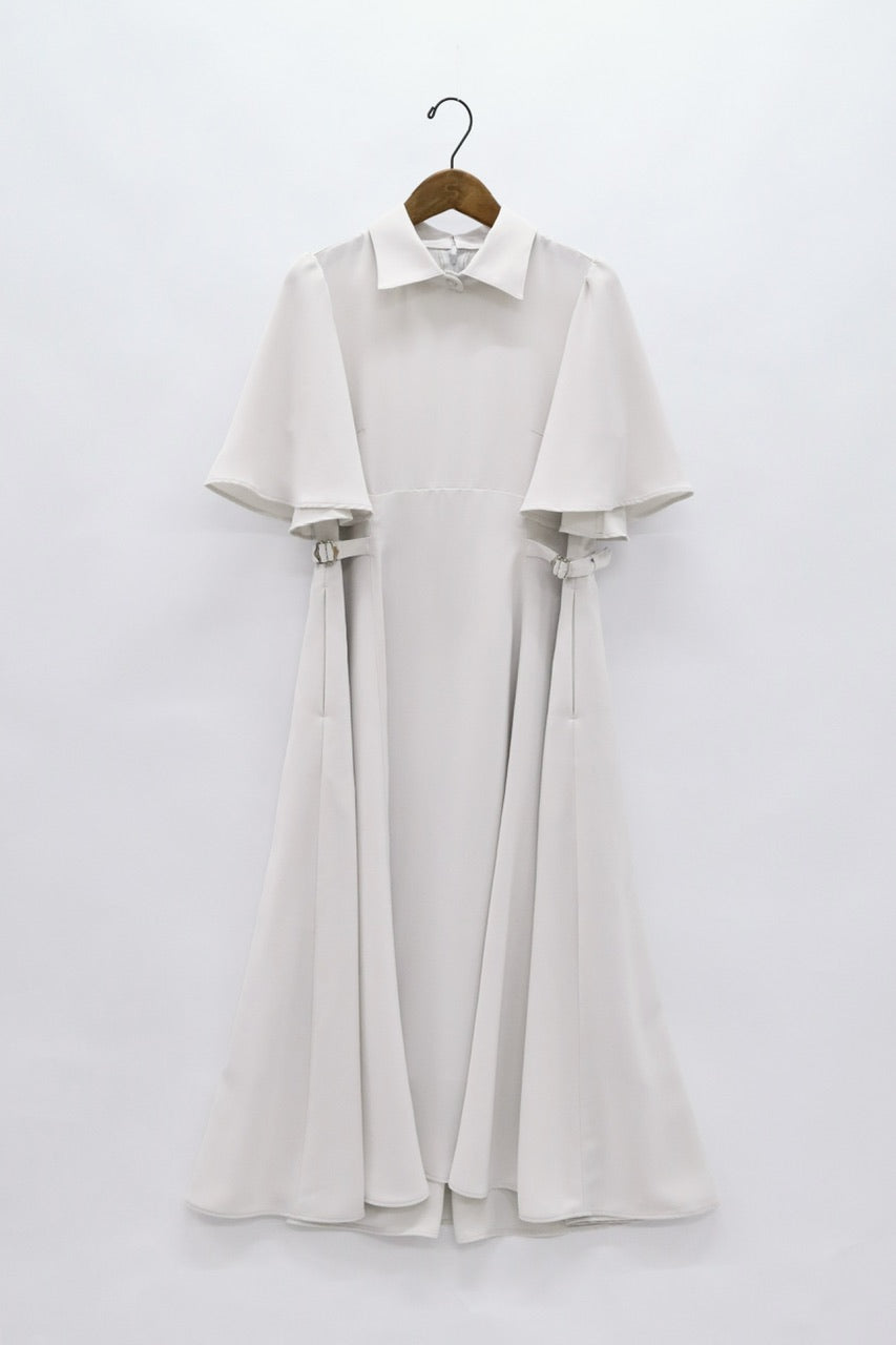 waist belt flared sleeve dress