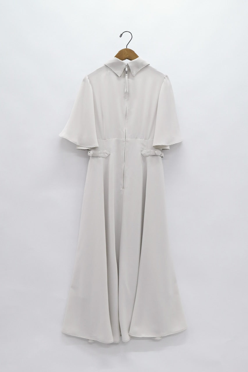 waist belt flared sleeve dress