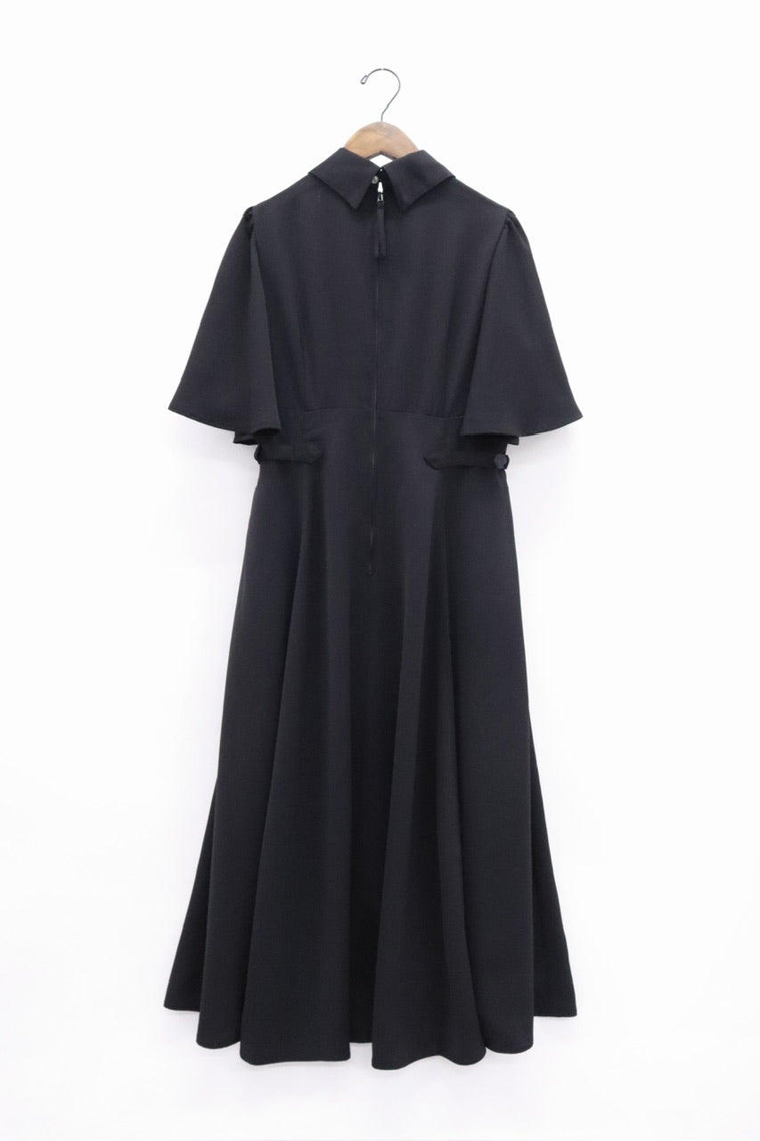 waist belt flared sleeve dress